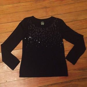 Long sleeve sequin top